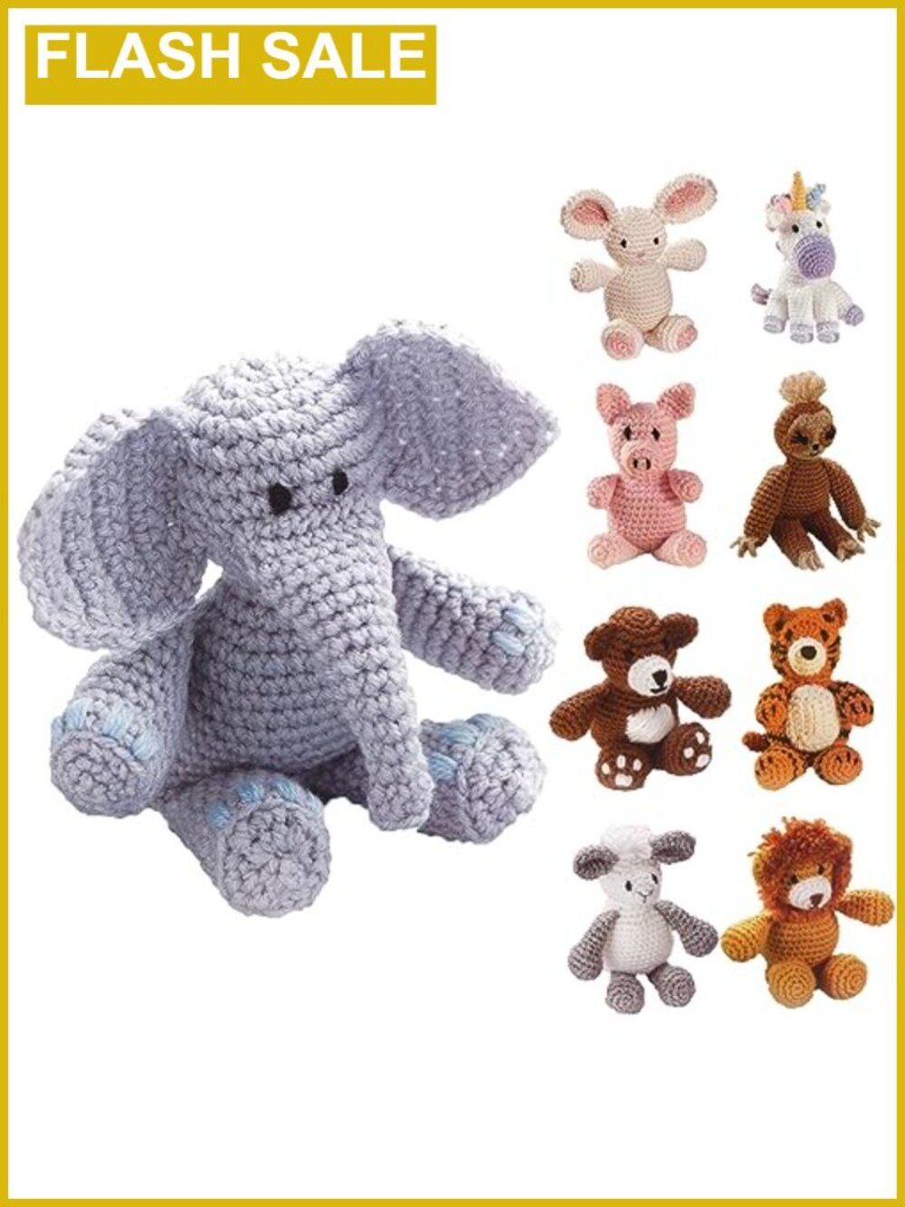Crochet Kit Elephant Amigurumi Complete Starter Set for Teens Adults